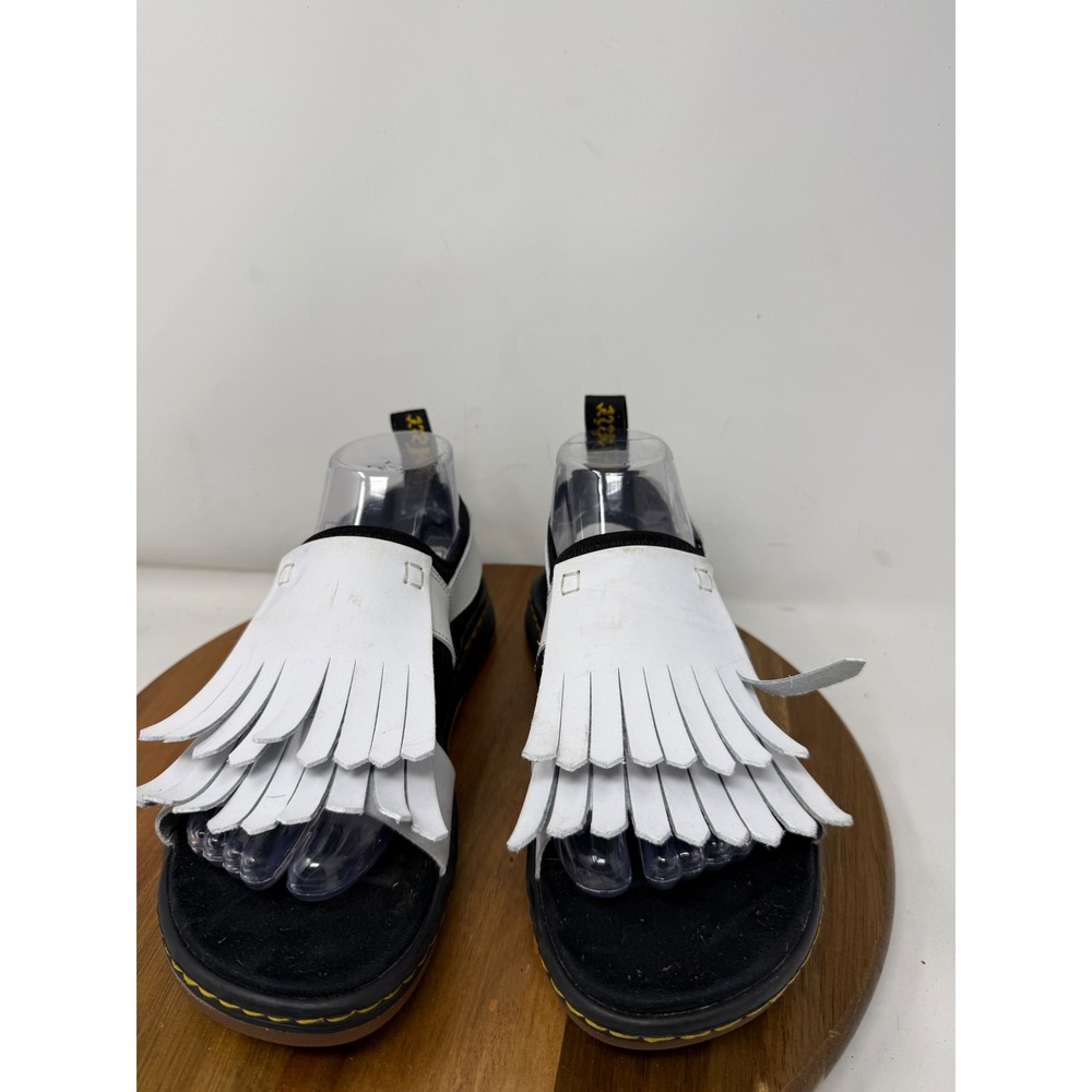 Dr. Martens Rosalind White Leather Kiltie Fringe Sandals Womens 8 AW501 - Picture 2 of 9